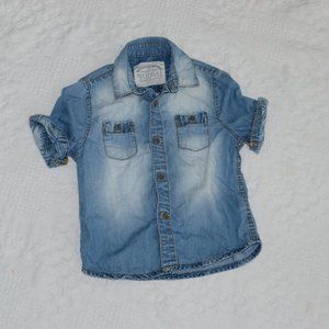 Mayoral Denim Short Sleeve Shirt Size 2 (92 cm)